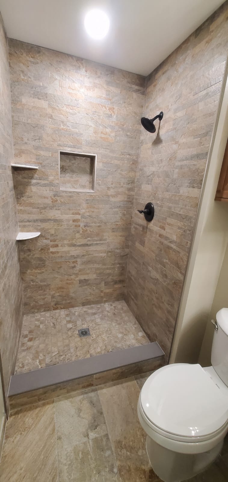 Earth Tone Custom Stone Shower Accent