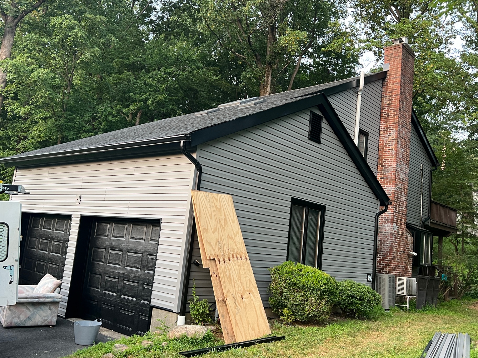 Completed Dark Charcoal Siding Finished Home